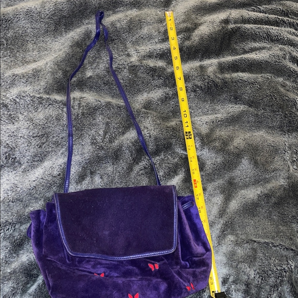 Bottega Veneta Dark Purple Velvet Shoulder Bag